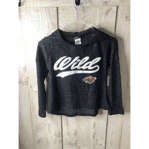 Girls Black NHL Minnesota Wild Lightweight Logo Hoodie Size Small (6/6X)
